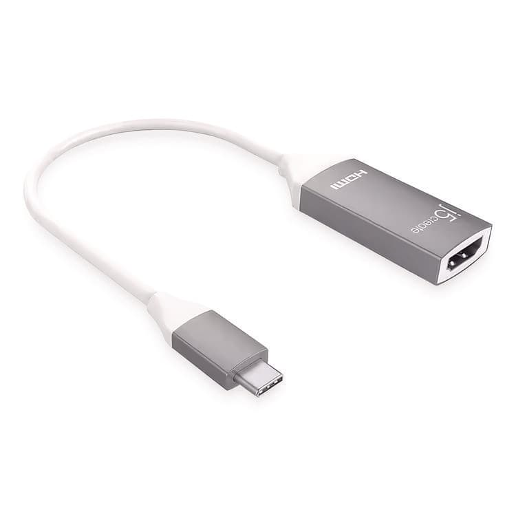 J5CREATE USB-C to HDMI Adapter, 5.71", Silver/White (JCRJCA153US)