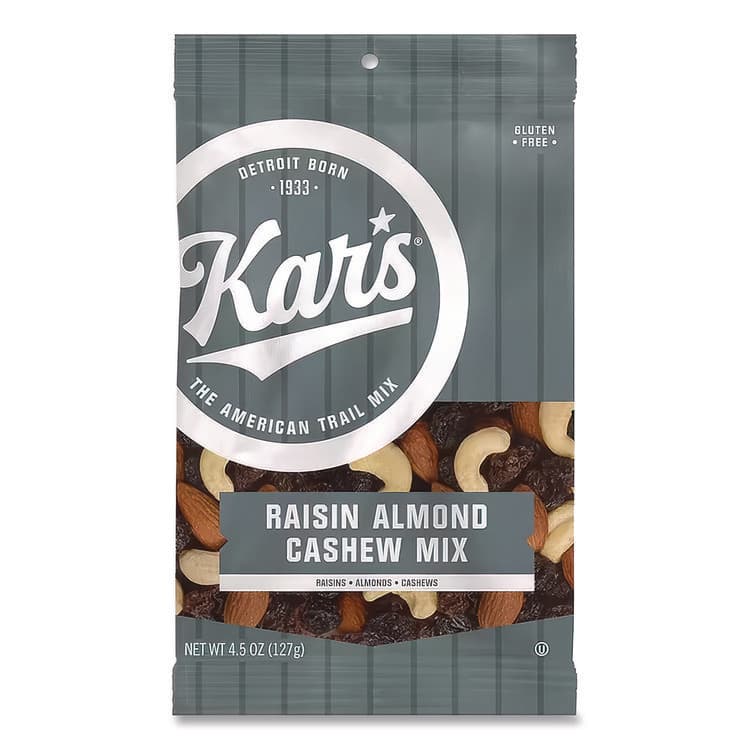 KAR'S NUTS Fresh Harvest Trail Mix, Raisin Almond Cashew, 4.5 oz Bag, 12/Box (KAR08444) thumbnail 2