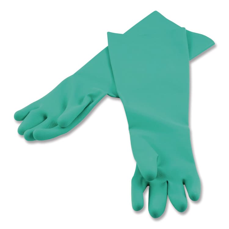 CFS BRANDS Nitrile Dishwashing Gloves, 21" Long, Large, Green, Pair (SJM19NUL) thumbnail 3