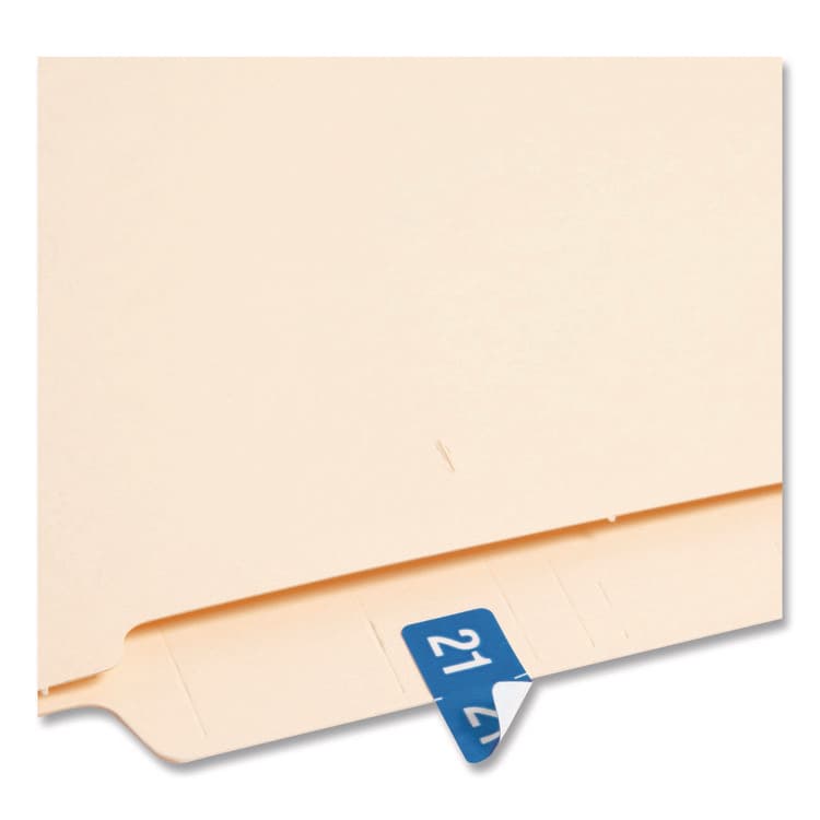 SMEAD MANUFACTURING CO. Year 2021 End Tab Folder Labels, 1 x 0.5, Light Blue/White, 250 Labels/Pack (SMD67921) thumbnail 3