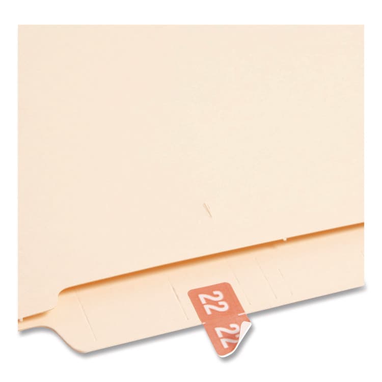 SMEAD MANUFACTURING CO. Yearly End Tab File Folder Labels, 22, 0.5 x 1, Pink, 25/Sheet, 10/Sheets per Resealable Pegboard Display Pack, 250/Pack (SMD67922) thumbnail 3