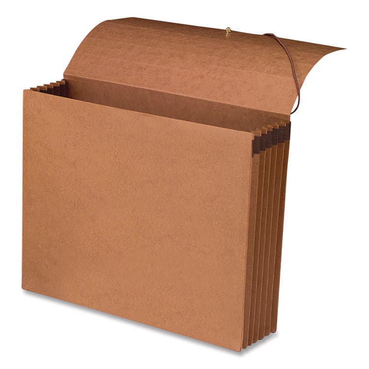 SMEAD MANUFACTURING CO. Recycled Redrope Wallets, 5.25" Expansion, 1 Section, Elastic Cord Closure, Letter Size, Redrope, 10/Box (SMD71198) thumbnail 4