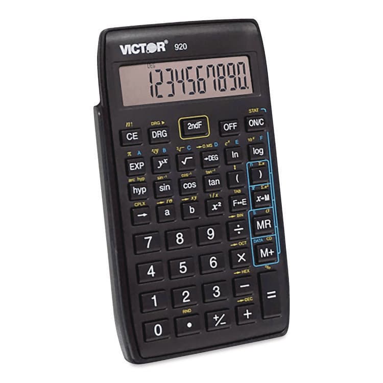 VICTOR TECHNOLOGY LLC 920 Compact Scientific Calculator with Hinged Case, 10-Digit LCD (VCT920) thumbnail 2
