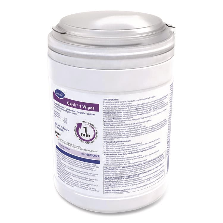 DIVERSEY Oxivir 1 Wipes, 1-Ply, 6 x 7, 160/Canister, 12 Canisters/Carton (DVO100850923) thumbnail 4
