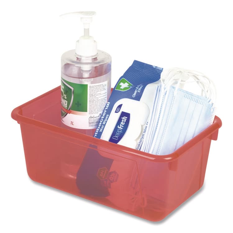 STOREX Cubby Bins, 12.2" x 7.8" x 5.1", Assorted Candy Colors, 5/Carton (STX62490U05C) thumbnail 2