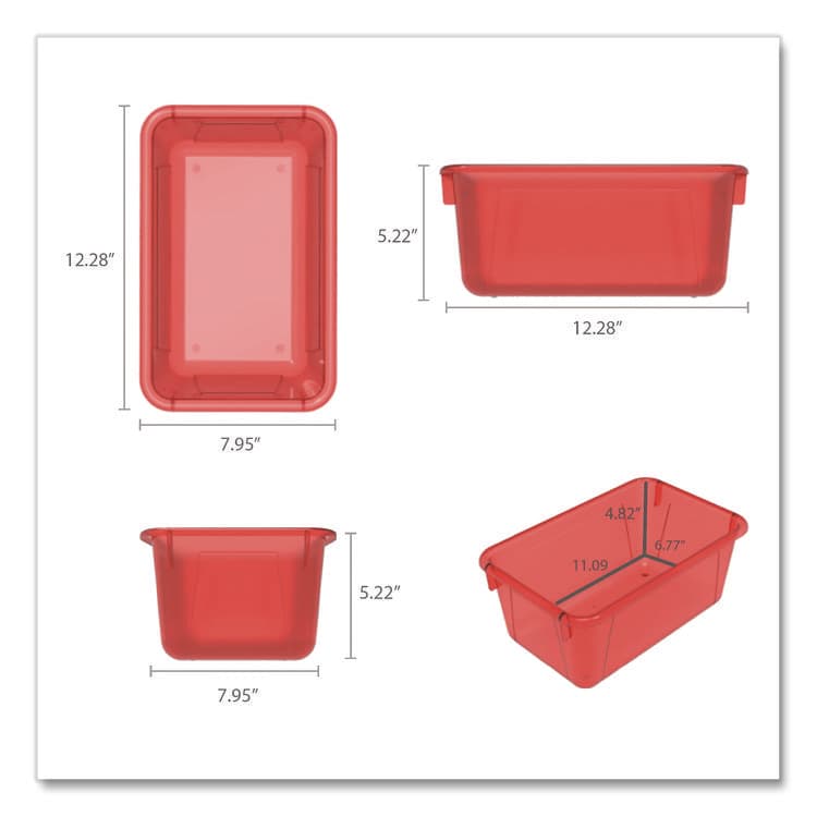 STOREX Cubby Bins, 12.2" x 7.8" x 5.1", Assorted Candy Colors, 5/Carton (STX62490U05C) thumbnail 4