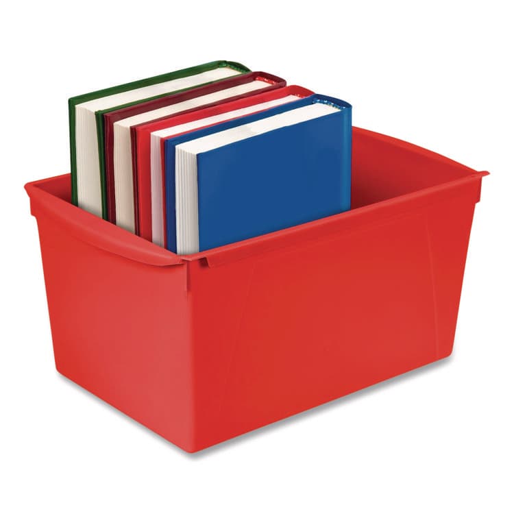 STOREX Double XL Wide Interlocking Book Bins, 9.2" x 14.5" x 7", Assorted Bright Colors, 6/Carton (STX71126E06C) thumbnail 3
