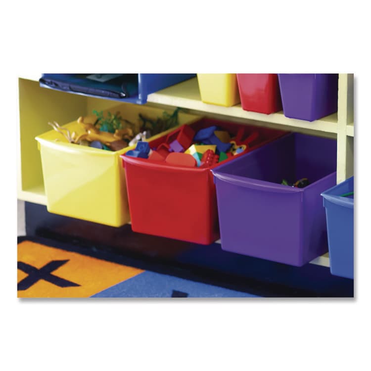 STOREX Double XL Wide Interlocking Book Bins, 9.2" x 14.5" x 7", Assorted Bright Colors, 6/Carton (STX71126E06C) thumbnail 4