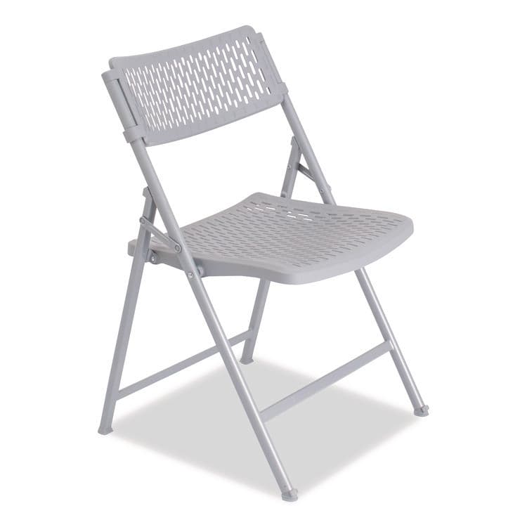 NATIONAL PUBLIC SEATING AirFlex Series Premium Polypropylene Folding Chair, Supports 1,000 lbs, 17.25" Seat Height, Platinum Seat/Back/Base, 4/Carton (NPS1412)