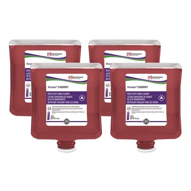 SC JOHNSON Kresto Cherry Heavy Duty Hand Cleaner Manual Cartridge Refill, Cherry Scent, 2 L, 4/Carton (SJNKCH2LT)