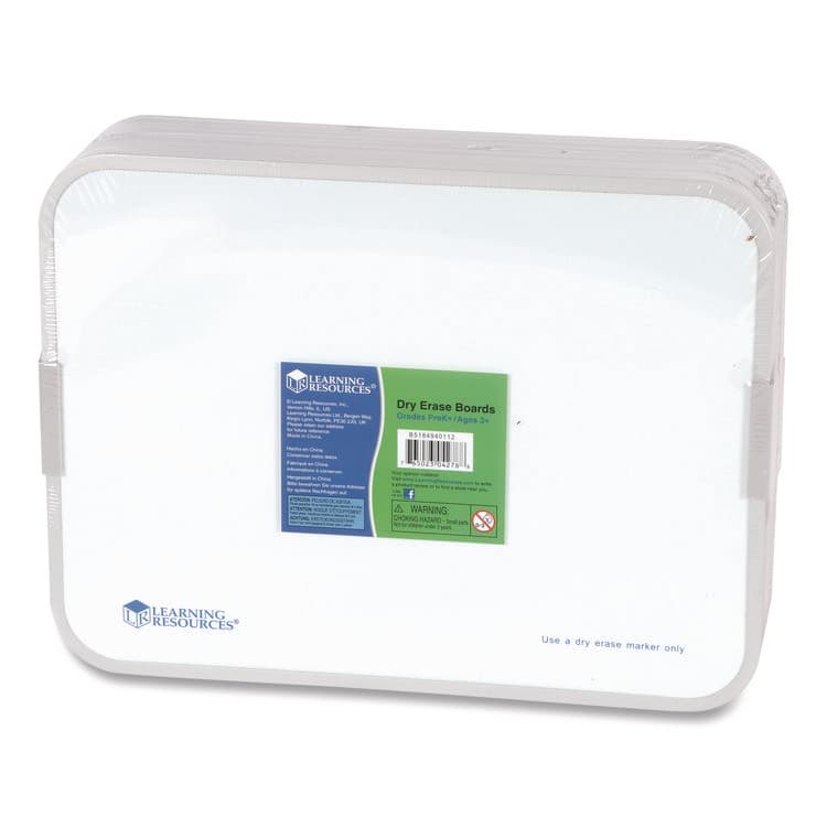 LEARNING RESOURCES Dry Erase Boards, 9" x 12", White Surface, 10 Boards (LRNLER4278)