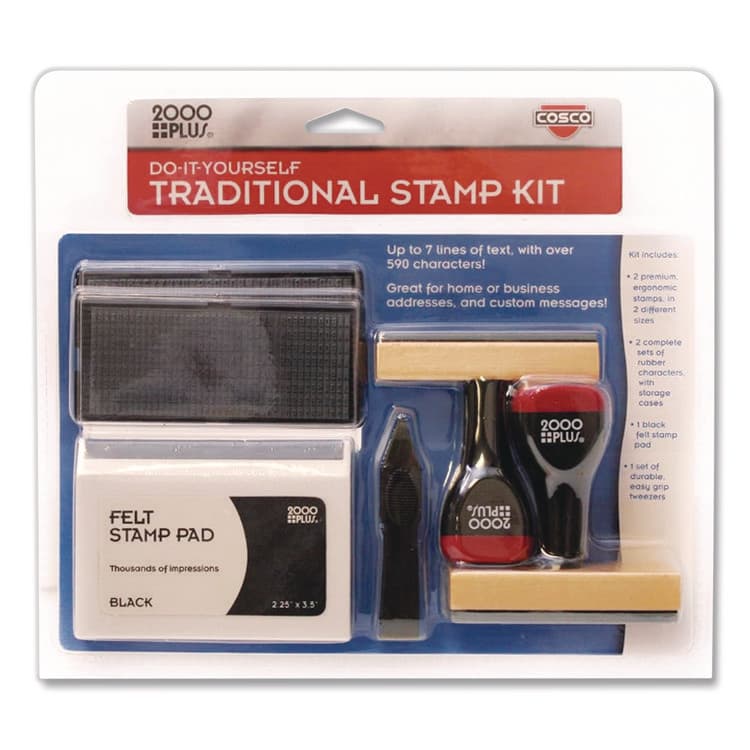 CONSOLIDATED STAMP Custom Stamp Kit, Black Ink (COS030968) thumbnail 2