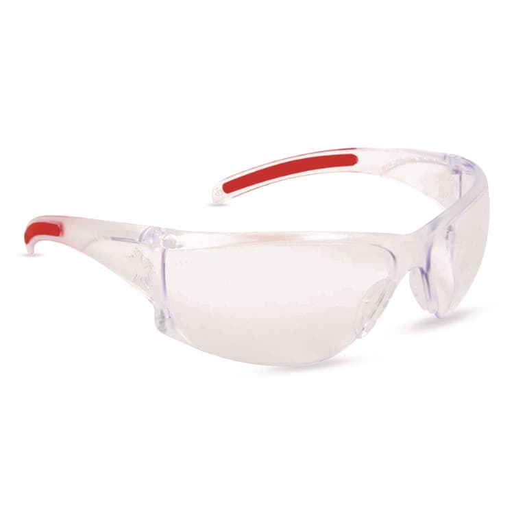 MCR SAFETY Hulk HK1 Series Safety Glasses, Clear/Red Full Frame, Clear Dual Lens (CRWHK110AF) thumbnail 2