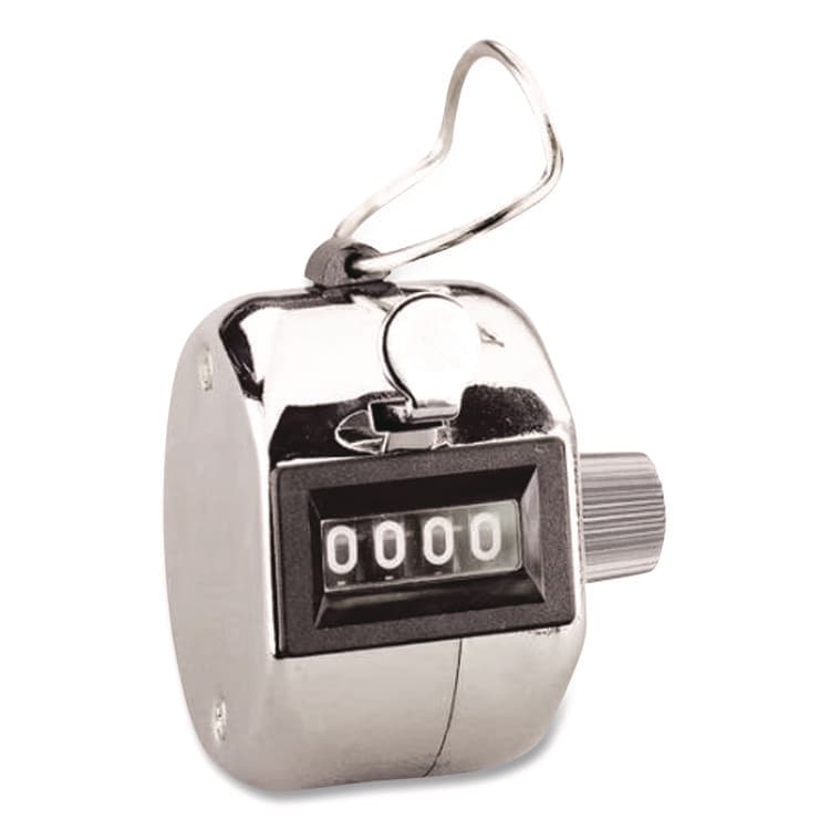 CONSOLIDATED STAMP Crowd Control Hand Tally Counter, Registers 0-9999, Chrome (CSC065118) thumbnail 3