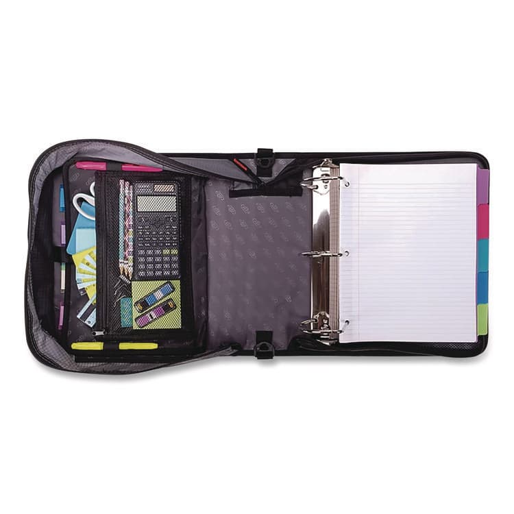 CASE IT King Size Mighty Zip Tab Binder, 3 Rings, 4" Capacity, 11 x 8.5, Purple (CAED186PUR) thumbnail 3