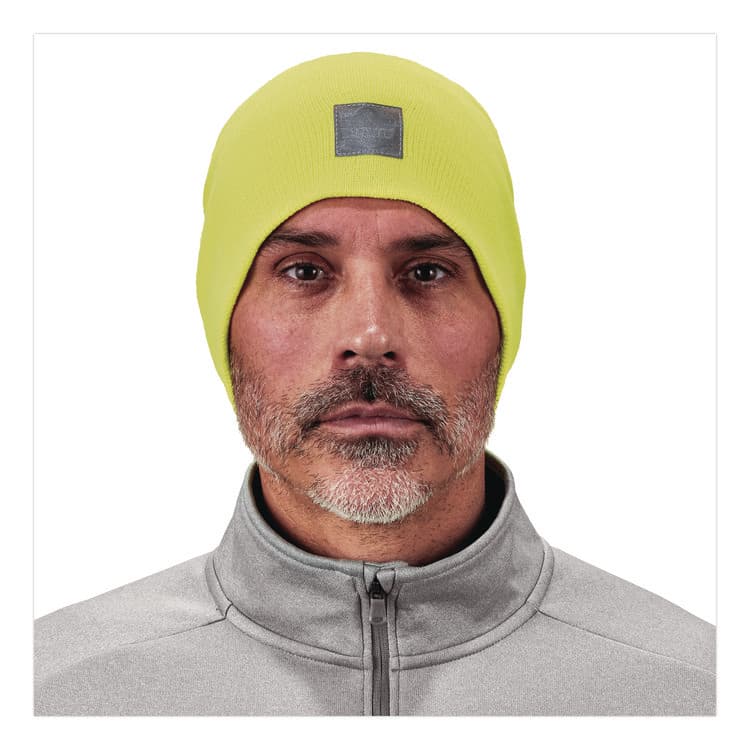 ERGODYNE CORPORATION N-Ferno 6812 Rib Knit Beanie, One Size Fits Most, Lime (EGO16813) thumbnail 2
