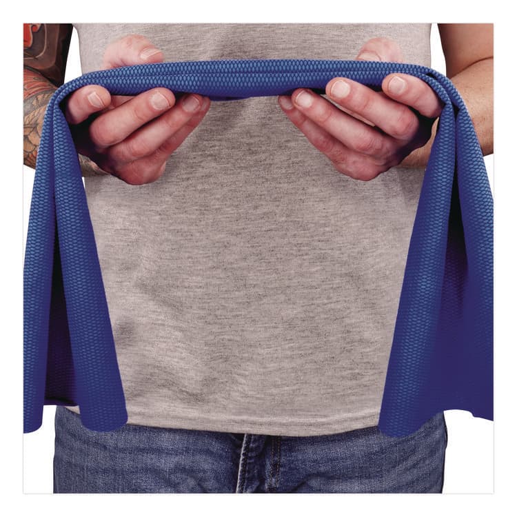 ERGODYNE CORPORATION Chill-Its 6601 Economy Evaporative PVA Cooling Towel, 29.5 x 13, One Size Fits Most, PVA, Blue (EGO12411) thumbnail 3