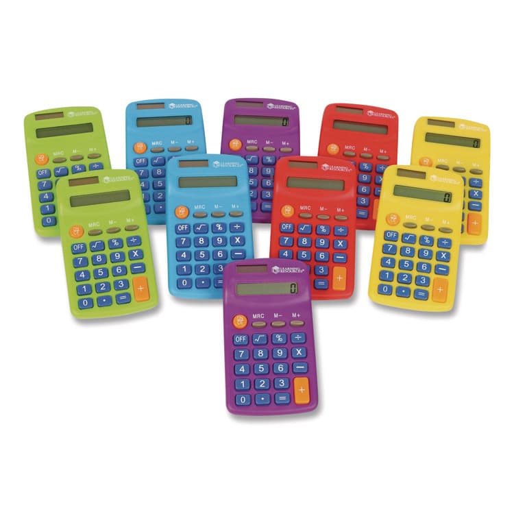 LEARNING RESOURCES Rainbow Calculators, 8-Digit, LCD, 10 Calculators (LRNLER0014) thumbnail 4