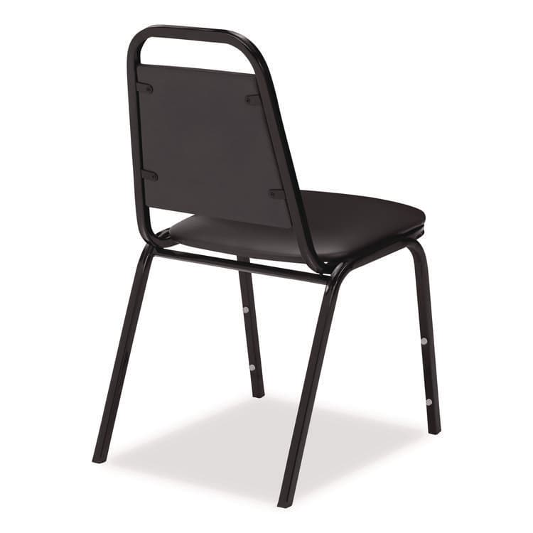 NATIONAL PUBLIC SEATING 9100 Series Vinyl Upholstered Stack Chair, Supports Up to 300 lbs, 18" Seat Height, Black Seat/Back/Base, 4/Carton (NPS9110B4) thumbnail 4