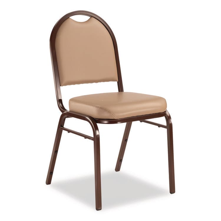 NATIONAL PUBLIC SEATING 9200 Series Premium Upholstered Stack Chair, Vinyl, Supports 500 lb, 19" Seat Ht, French Beige Seat/Back, Mocha Base, 2/Pack (NPS9201M2) thumbnail 2