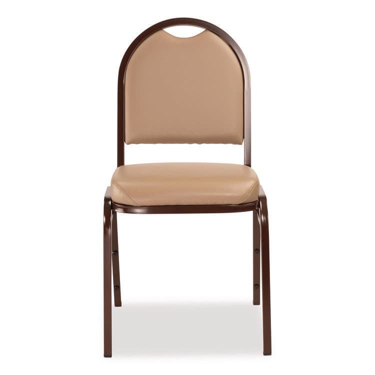 NATIONAL PUBLIC SEATING 9200 Series Premium Upholstered Stack Chair, Vinyl, Supports 500 lb, 19" Seat Ht, French Beige Seat/Back, Mocha Base, 2/Pack (NPS9201M2) thumbnail 3