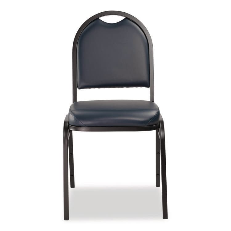 NATIONAL PUBLIC SEATING 9200 Series Premium Upholstered Stack Chair, Vinyl, Supports 500 lb, 19" Seat Ht, Midnight Blue Seat/Back, Black Base,2/Pack (NPS9204BT2) thumbnail 2