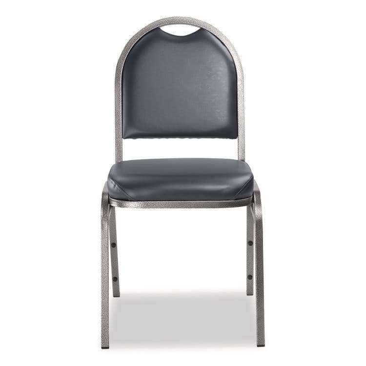 NATIONAL PUBLIC SEATING 9200 Series Premium Upholstered Stack Chair, Vinyl, Supports 500 lb, 19" Seat Ht, Midnight Blue Seat/Back, Silver Base, 2/PK (NPS9204SV2) thumbnail 2