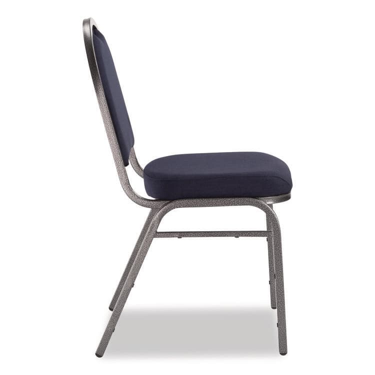 NATIONAL PUBLIC SEATING 9200 Series Premium Upholstered Stack Chair, Fabric, Supports 500 lb, 19" Seat Ht, Midnight Blue Seat/Back, Silver Base, 2/PK (NPS9254SV2) thumbnail 2
