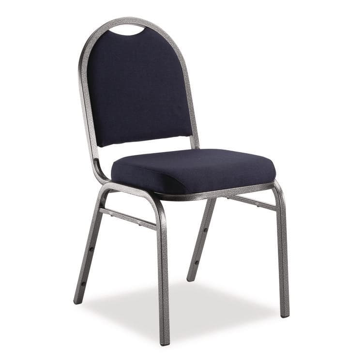 NATIONAL PUBLIC SEATING 9200 Series Premium Upholstered Stack Chair, Fabric, Supports 500 lb, 19" Seat Ht, Midnight Blue Seat/Back, Silver Base, 2/PK (NPS9254SV2) thumbnail 3