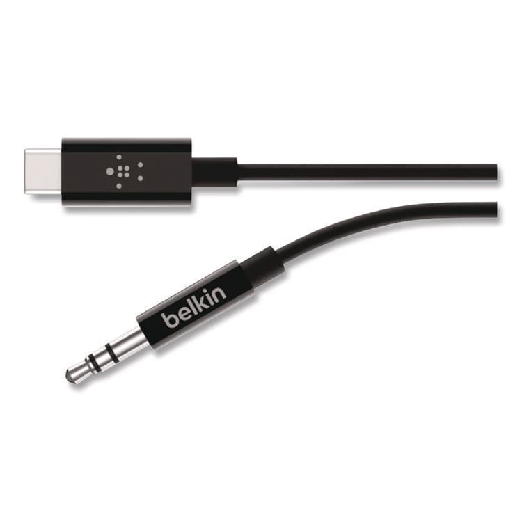 BELKIN COMPONENTS RockStar 3.5mm Audio Cable with USB-C Connector, 3 ft, Black (BLKF7U079BT03BL)