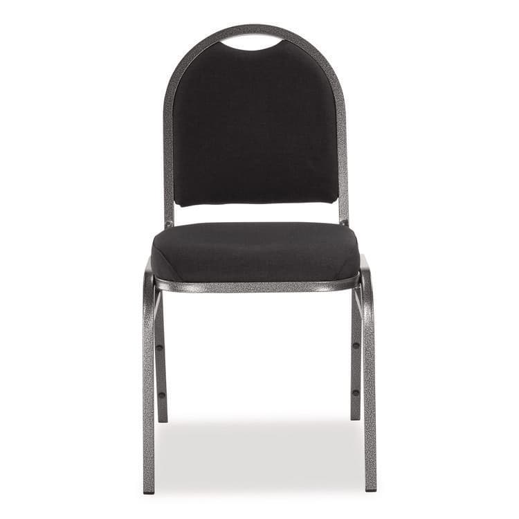 NATIONAL PUBLIC SEATING 9200 Series Premium Upholstered Stack Chair, Fabric, Supports 500 lb, 19" Seat Ht, Ebony Black Seat/Back, Silver Base, 2/PK (NPS9260SV2) thumbnail 2