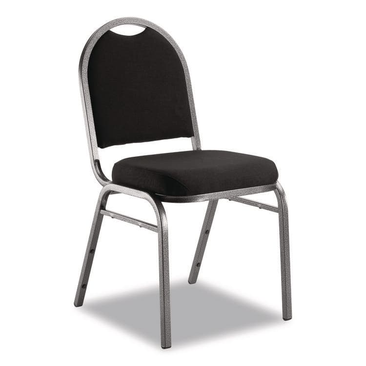 NATIONAL PUBLIC SEATING 9200 Series Premium Upholstered Stack Chair, Fabric, Supports 500 lb, 19" Seat Ht, Ebony Black Seat/Back, Silver Base, 2/PK (NPS9260SV2) thumbnail 3