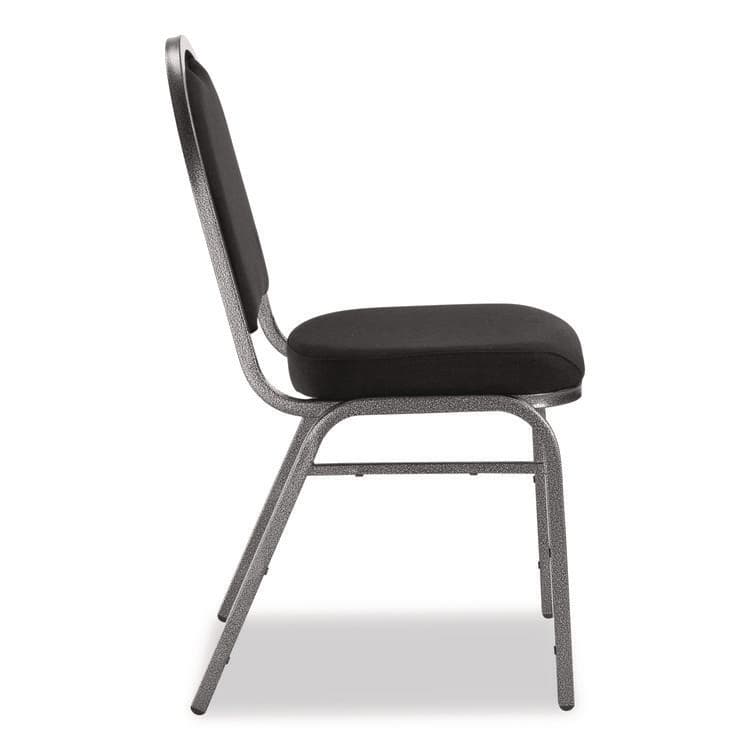 NATIONAL PUBLIC SEATING 9200 Series Premium Upholstered Stack Chair, Fabric, Supports 500 lb, 19" Seat Ht, Ebony Black Seat/Back, Silver Base, 2/PK (NPS9260SV2) thumbnail 4
