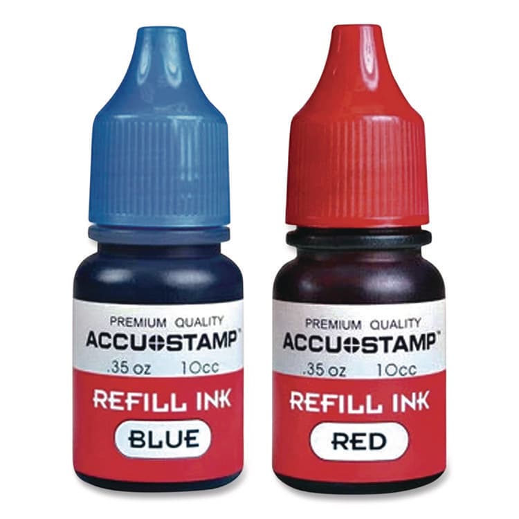 CONSOLIDATED STAMP ACCU-STAMP Refill Ink, 0.35 oz, Blue/Red (COS032958) thumbnail 2
