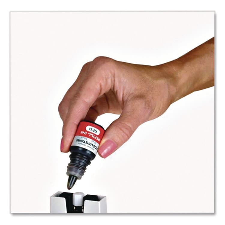 CONSOLIDATED STAMP ACCU-STAMP Refill Ink, 0.35 oz, Blue/Red (COS032958) thumbnail 4