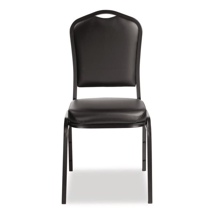 NATIONAL PUBLIC SEATING 9300 Series Deluxe Upholstered Stack Chair, Vinyl, Supports Up to 500 lb, 19" Seat Height, Black Seat/Back/Base, 2/Pack (NPS9310BT2) thumbnail 2