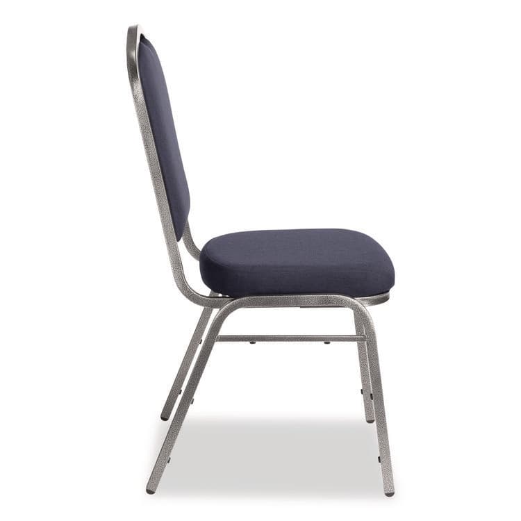 NATIONAL PUBLIC SEATING 9300 Series Deluxe Upholstered Stack Chair, Fabric, Supports 500 lb, 19" Seat Ht, Midnight Blue Seat/Back, Silver Base, 2/PK (NPS9354SV2) thumbnail 4
