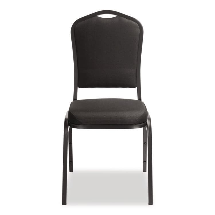 NATIONAL PUBLIC SEATING 9300 Series Deluxe Upholstered Stack Chair, Fabric, Supports 500 lb, 19" Seat Height, Ebony Black Seat/Back, Black Base, 2/PK (NPS9360BT2) thumbnail 3
