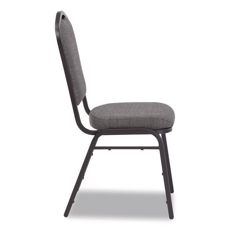 NATIONAL PUBLIC SEATING 9300 Series Deluxe Upholstered Stack Chair, Fabric, Supports 500 lb,19" Seat Ht, Nat Graystone Seat/Back, Black Base, 2/PK (NPS9362BT2) thumbnail 4