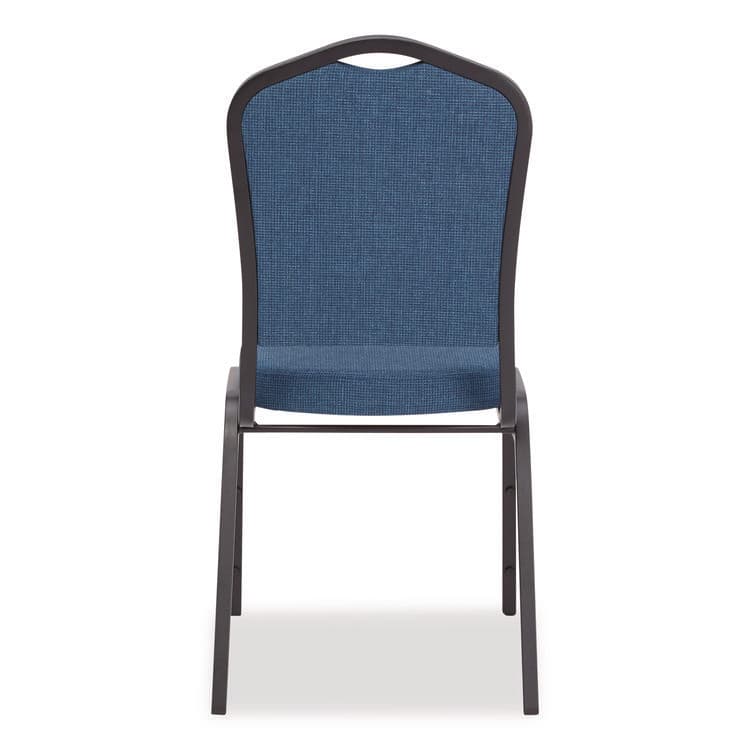 NATIONAL PUBLIC SEATING 9300 Series Deluxe Upholstered Stack Chair, Fabric, Supports 500 lb, 19" Seat Ht, Natural Blue Seat/Back, Black Base, 2/Pack (NPS9374BT2) thumbnail 3
