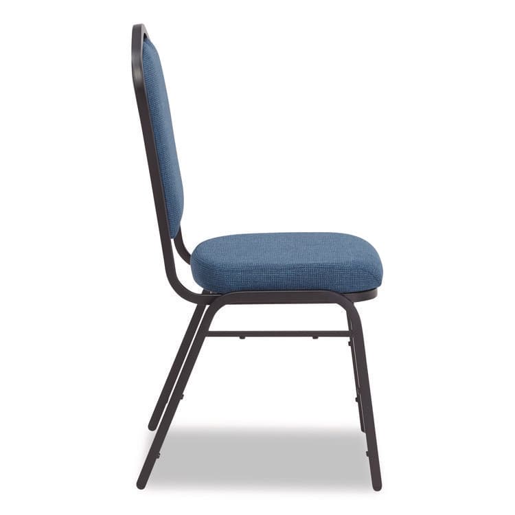 NATIONAL PUBLIC SEATING 9300 Series Deluxe Upholstered Stack Chair, Fabric, Supports 500 lb, 19" Seat Ht, Natural Blue Seat/Back, Black Base, 2/Pack (NPS9374BT2) thumbnail 4