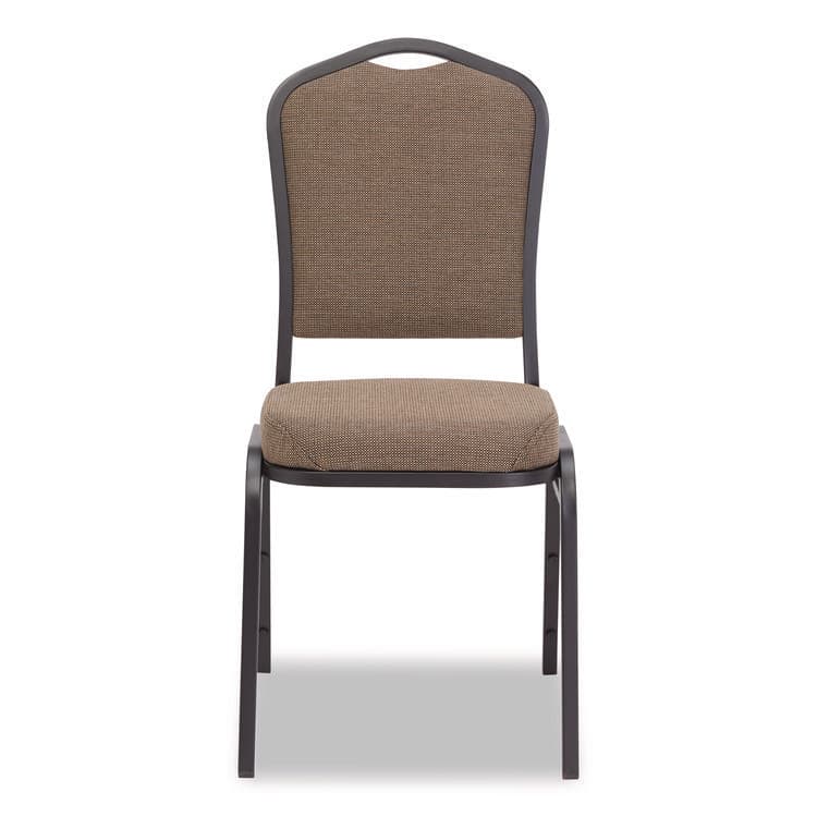 NATIONAL PUBLIC SEATING 9300 Series Deluxe Upholstered Stack Chair, Fabric, Supports 500 lb, 19" Seat Ht, Natural Taupe Seat/Back, Black Base, 2/Pack (NPS9378BT2) thumbnail 3