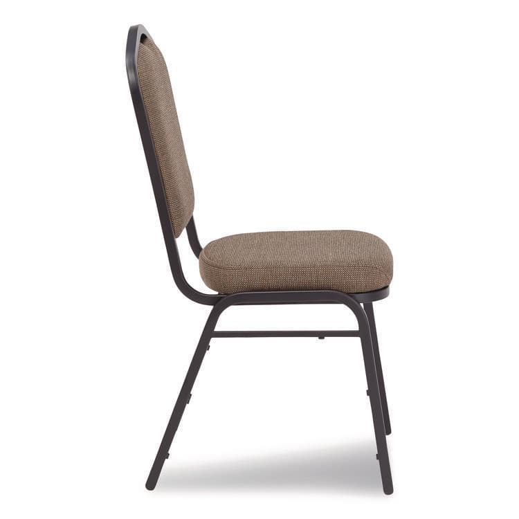NATIONAL PUBLIC SEATING 9300 Series Deluxe Upholstered Stack Chair, Fabric, Supports 500 lb, 19" Seat Ht, Natural Taupe Seat/Back, Black Base, 2/Pack (NPS9378BT2) thumbnail 4