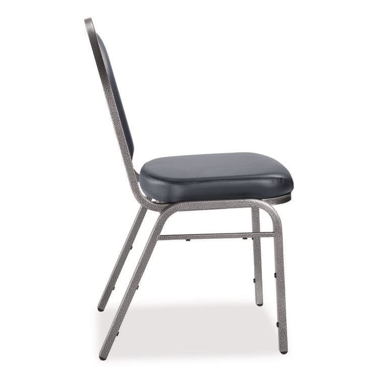 NATIONAL PUBLIC SEATING 9200 Series Premium Upholstered Stack Chair, Vinyl, Supports 500 lb, 19" Seat Ht, Midnight Blue Seat/Back, Silver Base, 2/PK (NPS9204SV2) thumbnail 4