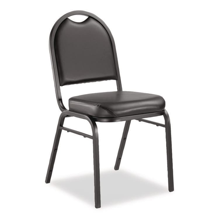 NATIONAL PUBLIC SEATING 9200 Series Premium Upholstered Stack Chair, Vinyl, Supports Up to 500 lb, 19" Seat Height, Black Seat/Back, Black Base, 2/PK (NPS9210BT2) thumbnail 3