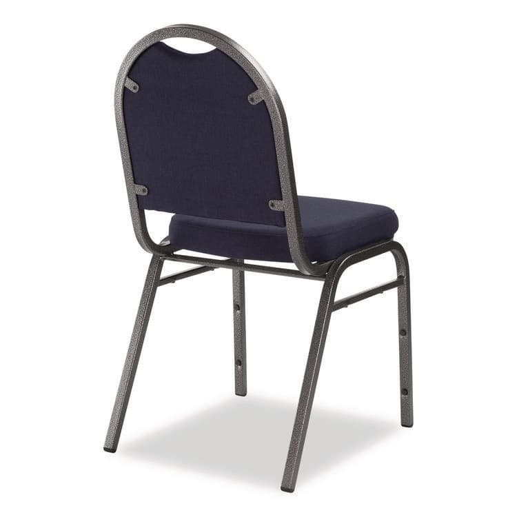 NATIONAL PUBLIC SEATING 9200 Series Premium Upholstered Stack Chair, Fabric, Supports 500 lb, 19" Seat Ht, Midnight Blue Seat/Back, Silver Base, 2/PK (NPS9254SV2) thumbnail 4