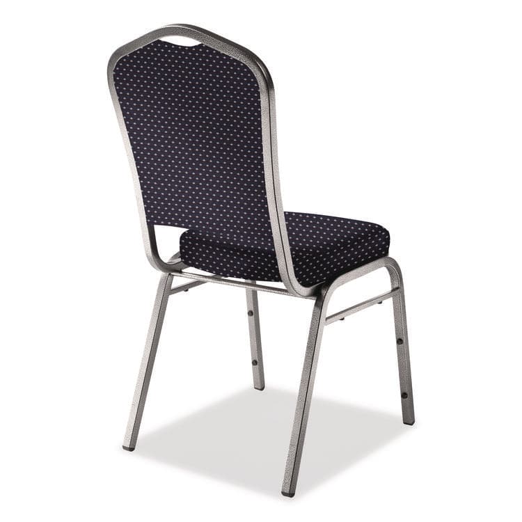 NATIONAL PUBLIC SEATING 9300 Series Deluxe Upholstered Stack Chair, Fabric, Supports 500 lb, 19" Seat Ht, Diamond Navy Seat/Back, Silver Base, 2/Pack (NPS9364SV2) thumbnail 2
