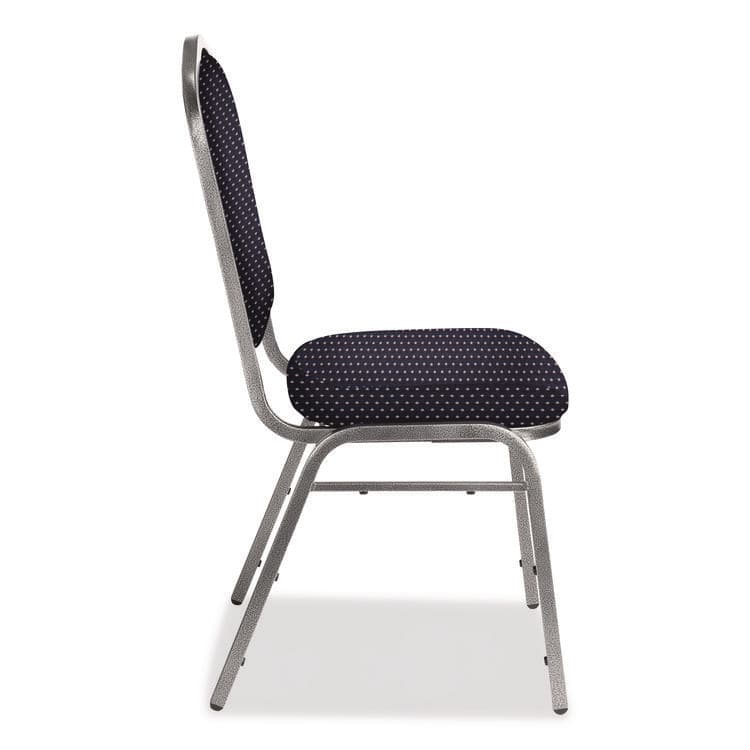 NATIONAL PUBLIC SEATING 9300 Series Deluxe Upholstered Stack Chair, Fabric, Supports 500 lb, 19" Seat Ht, Diamond Navy Seat/Back, Silver Base, 2/Pack (NPS9364SV2) thumbnail 3