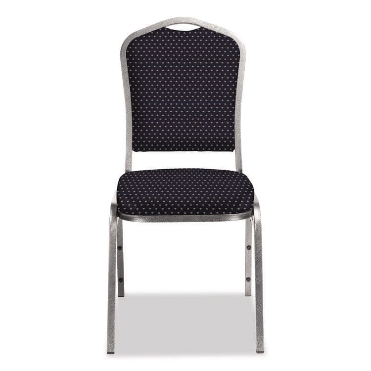NATIONAL PUBLIC SEATING 9300 Series Deluxe Upholstered Stack Chair, Fabric, Supports 500 lb, 19" Seat Ht, Diamond Navy Seat/Back, Silver Base, 2/Pack (NPS9364SV2) thumbnail 4