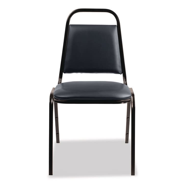 NATIONAL PUBLIC SEATING 9100 Series Vinyl Upholstered Stack Chair, Supports 300 lbs, 18" Seat Height, Midnight Blue Seat/Back, Black Base, 4/Carton (NPS9104B4) thumbnail 3